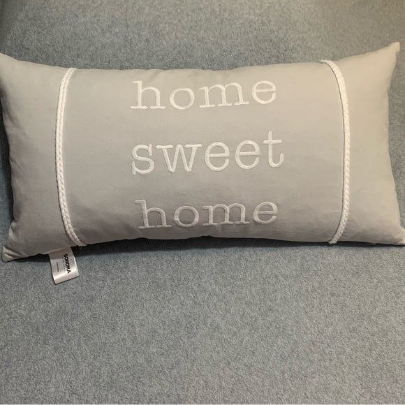 Decorative “Home Sweet Home” Embroidered Throw Pillow 14”X26” NWT - Picture 1 of 4